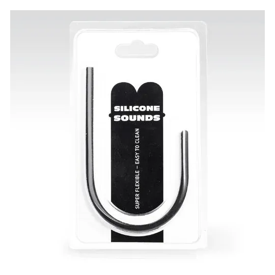 Sonda uretrale flessibile in silicone ipoallergenico 8mm nera ALL BLACK