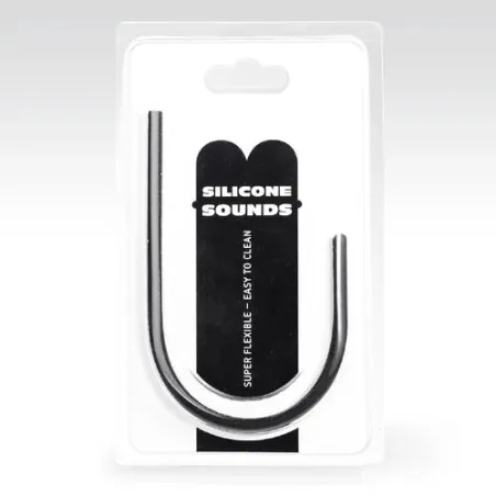 Sonda uretral flexible de silicona hipoalergénica 8mm negra ALL BLACK