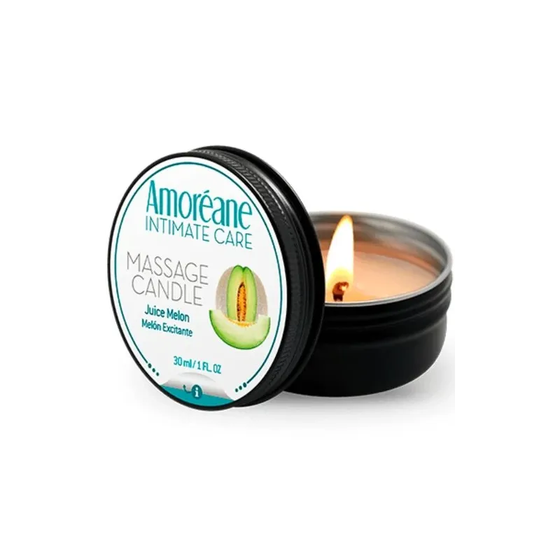 Bougie de massage artisanale Melon 30 ml AMOREANE pour soins corporels