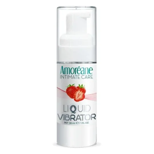 Gel vibrante sabor fresa Amoreane 30ml – Lubricante estimulante efecto vibratorio – Envase dosificador