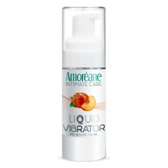 Frasco de gel íntimo vibrante de melocotón 30 ml de Amoreane, efecto estimulante natural