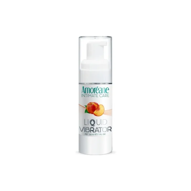 Frasco de gel íntimo vibrante de melocotón 30 ml de Amoreane, efecto estimulante natural