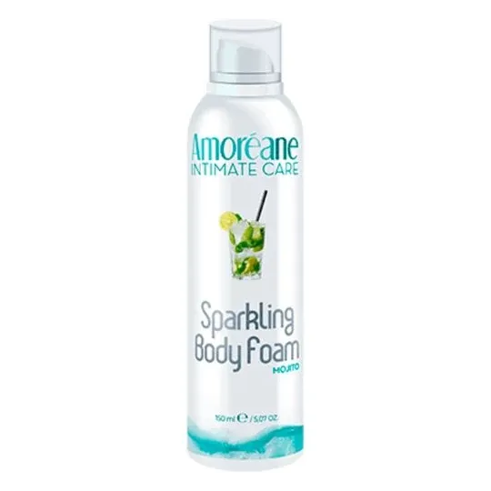 Mousse de massage corps hydratante Mojito Amoreane 150 ml flacon vert effet croquant