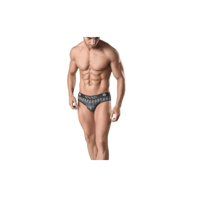 Slip hombre estampado cuadros grises ANAIS MEN SLIP & THONG, vista frontal, cintura elástica" }, "3023": { "fr": "Slip homme imp