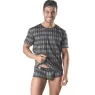 T-shirt uomo ANAIS MEN a quadri grigio, maniche corte, vestibilità aderente