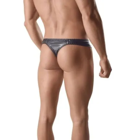 Perizoma in pelle nero per uomo marca Anais Men con vestibilità perfetta