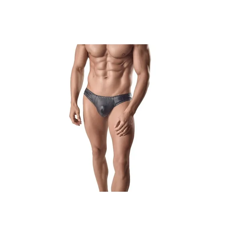 String en cuir noir pour homme de la marque Anais Men à l'ajustement parfait