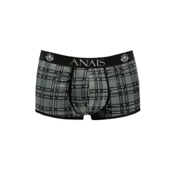 Boxer uomo microfibra a quadri nero grigio bianco Anais Men, vestibilità sportiva elastico in vita