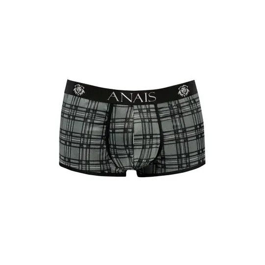 Boxer uomo microfibra a quadri nero grigio bianco Anais Men, vestibilità sportiva elastico in vita