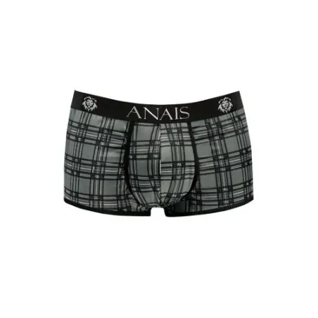 Boxer homme microfibre à carreaux noirs gris blancs Anais Men, coupe sportive taille élastique
