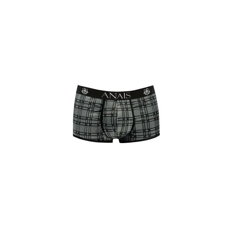 Boxer homme microfibre à carreaux noirs gris blancs Anais Men, coupe sportive taille élastique