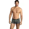 Boxer homme microfibre à carreaux noirs gris blancs Anais Men, coupe sportive taille élastique