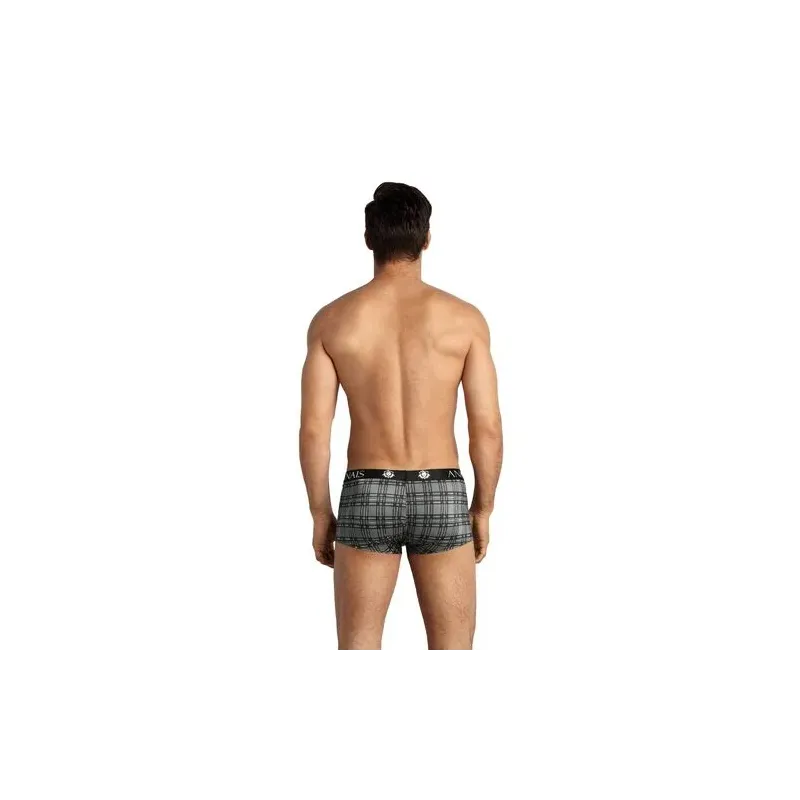 Boxer uomo microfibra a quadri nero grigio bianco Anais Men, vestibilità sportiva elastico in vita