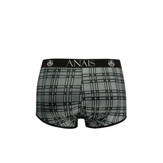 Men's microfiber checkered boxer briefs black gray white Anais Men, sporty fit elastic waistband