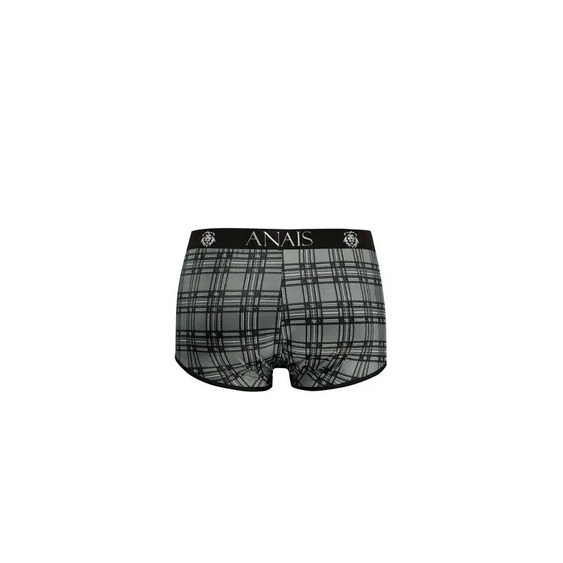 Boxer uomo microfibra a quadri nero grigio bianco Anais Men, vestibilità sportiva elastico in vita