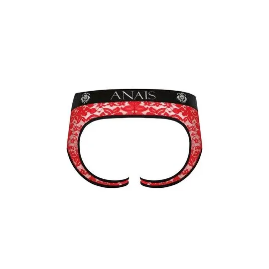 Slip jock dentelle rouge fleurie ANAIS MEN JOCK vue avant taille XL ouverture dos