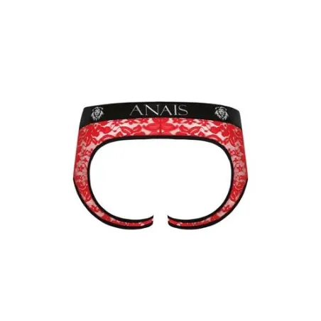Roter floraler Spitzen-Jockstrap für Herren ANAIS MEN JOCK Vorderansicht XL