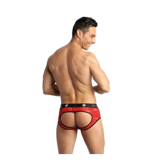 Slip jock pizzo rosso floreale uomo ANAIS MEN JOCK vista anteriore XL