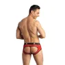 Slip jock dentelle rouge fleurie ANAIS MEN JOCK vue avant taille XL ouverture dos