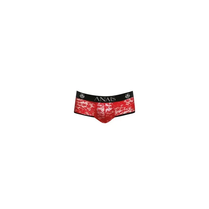 Red floral lace men's jockstrap ANAIS MEN JOCK front view XL open back