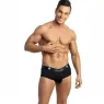 Bikini jock petrol Anaïs Men Jock – front view of men's open-back jockstrap in petrol microfiber