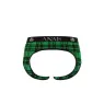 Anais Men Jock men's bikini jockstrap in green and black check Lycra, sexy high-waist cut.