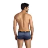 Boxer uomo Anais Men Naval in tulle nero con strisce satinate blu navy, taglio sportivo