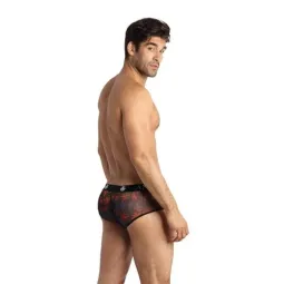 Boxer homme en tulle noir imprimé palmiers - Anais Men - coupe sportive