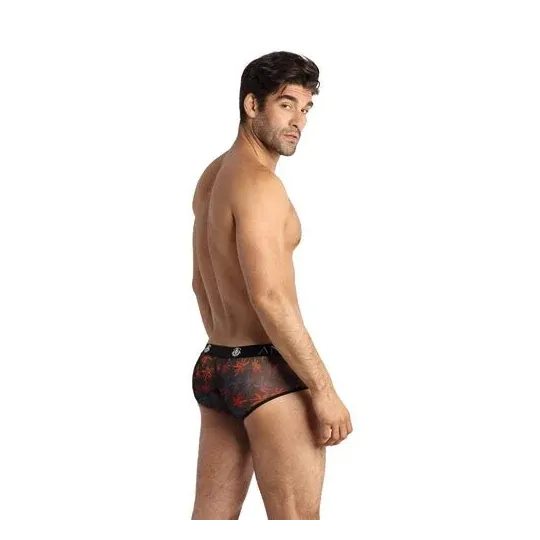 Boxer homme en tulle noir imprimé palmiers - Anais Men - coupe sportive