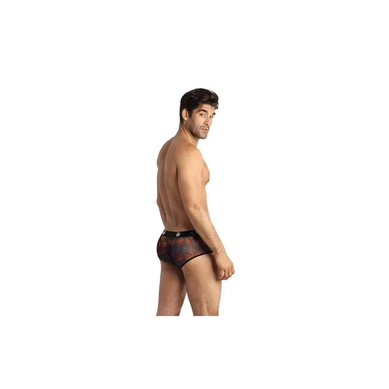 Boxer uomo in tulle nero stampa palme - Anais Men - taglio sportivo