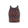 Top uomo in tulle nero con stampa palme colorate – senza maniche – ANAIS MEN