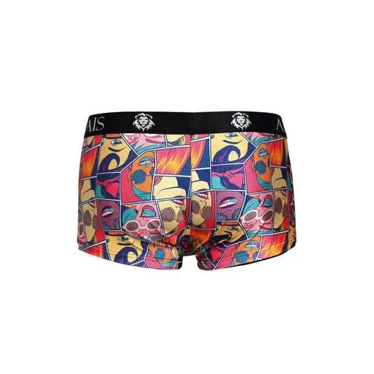 Herren-Boxer mit Comic-Motiv Anais Men, weiche Modal-Qualität, sportlicher Schnitt, lange Beine, helle Farbe.