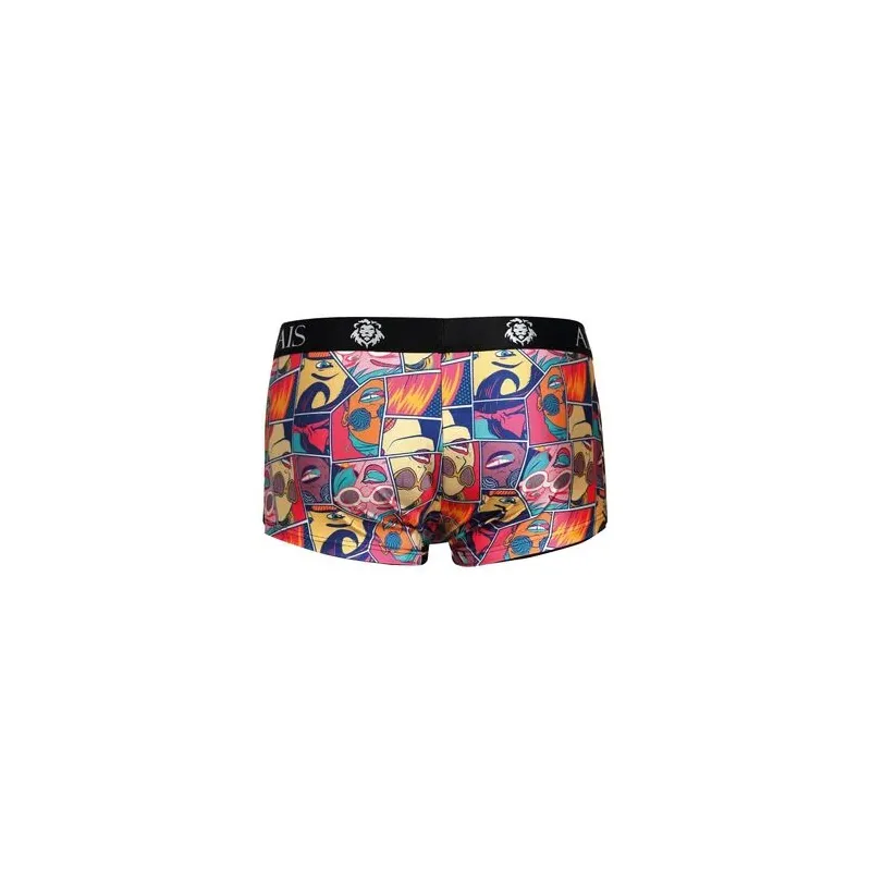 Boxer uomo stampa fumetti Anais Men, morbido modal, vestibilità sportiva, gambe lunghe, colore chiaro.