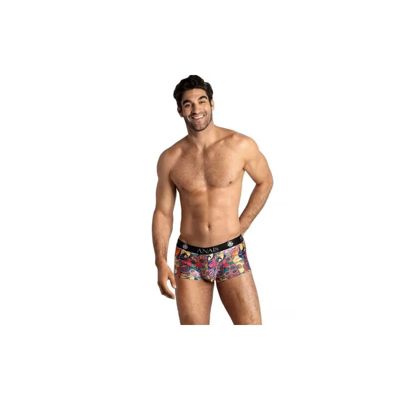Herren-Boxer mit Comic-Motiv Anais Men, weiche Modal-Qualität, sportlicher Schnitt, lange Beine, helle Farbe.