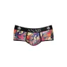 Slip comics coupe sportive ANAIS MEN, motif BD coloré, taille L, vue de face, tissu modal doux et extensible.