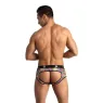 Slip de bikini ouvert homme imprimé comics blanc ANAIS MEN JOCK - vue face