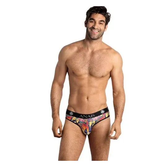 Slip hombre ANAIS MEN modal suave beige claro estampado cómic vista frontal" }, { "fr": "Slip homme ANAIS MEN modal doux blanc c