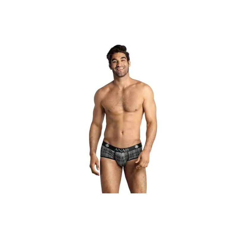 Slip hombre microfibra cuadros negro gris ANAIS MEN, corte deportivo, vista frontal" }, { "fr": "Slip microfibre carreaux noir g