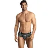 Slip microfibre carreaux noir gris ANAIS MEN, coupe sportive, vue avant