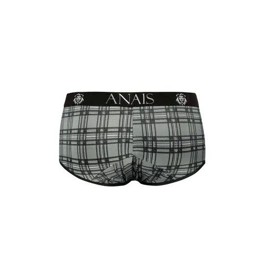 Men's microfiber checkered black gray slip ANAIS MEN, sporty cut, front view