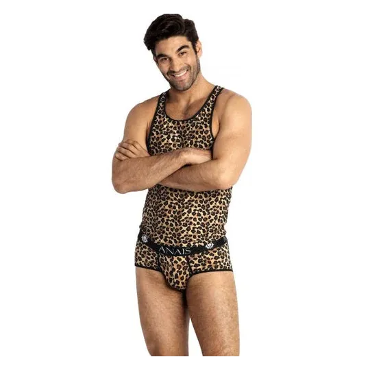 Slip uomo Anais Men Mercury Top M in microfibra morbida con stampa animalier, vita elastica.