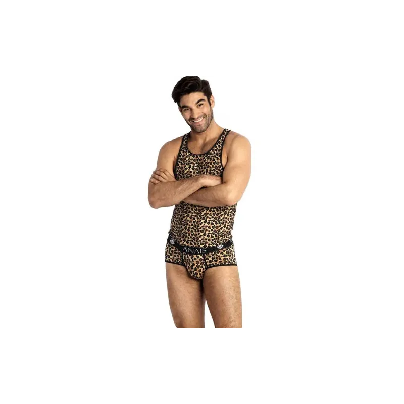 Herrenslip Anais Men Mercury Top M aus weicher Mikrofaser mit Tiermuster, elastischer Bund.