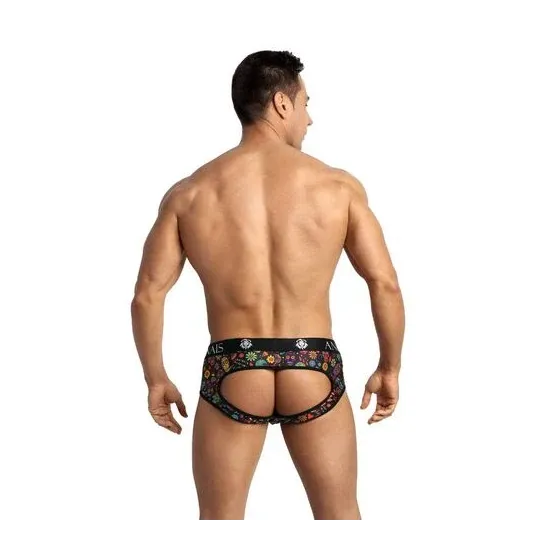 Anais Men Jock Bikini mit offenem Po schwarz – Herren Badehose mit freizügigem Schnitt