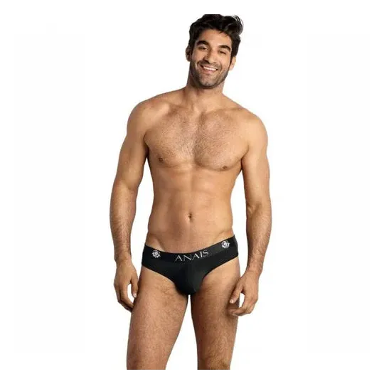 Men's slip microfiber petrol Anaïs Men, size XL, front view, wide comfortable elastic waistband.