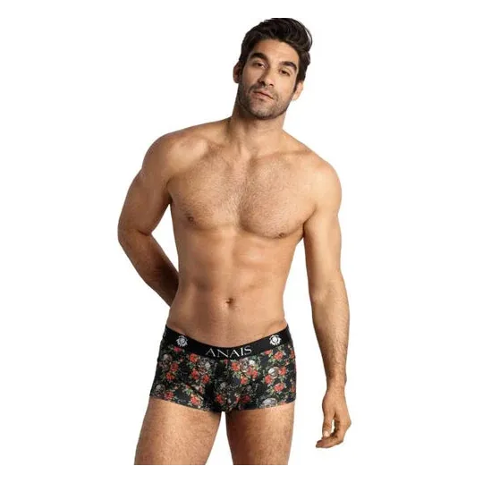 Boxer homme ANAIS MEN Power en modal doux, imprimé crâne et roses, couleur claire, sportif