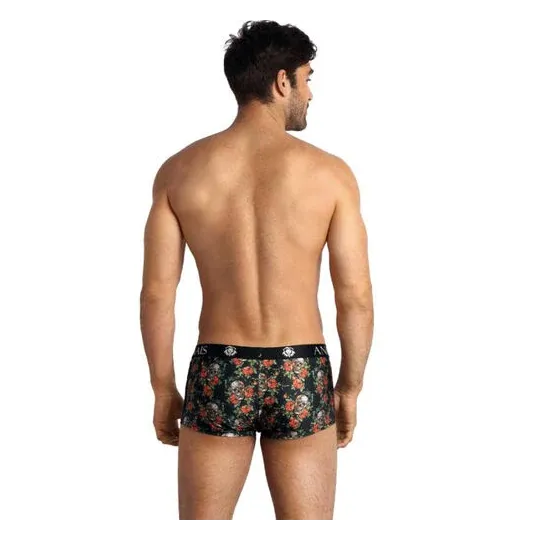 Men's boxer ANAIS MEN Power with skull and roses print, light color, soft modal fabric, sporty