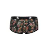 Men's soft modal brief ANAIS MEN with rose and skull print, sporty cut, short legs.