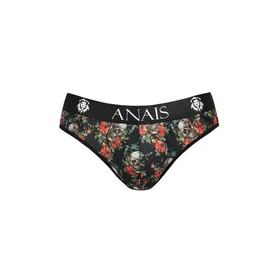 Herrenslip Anais Men mit Rosen und Totenkopf-Motiv, Vorderansicht, weicher Stoff