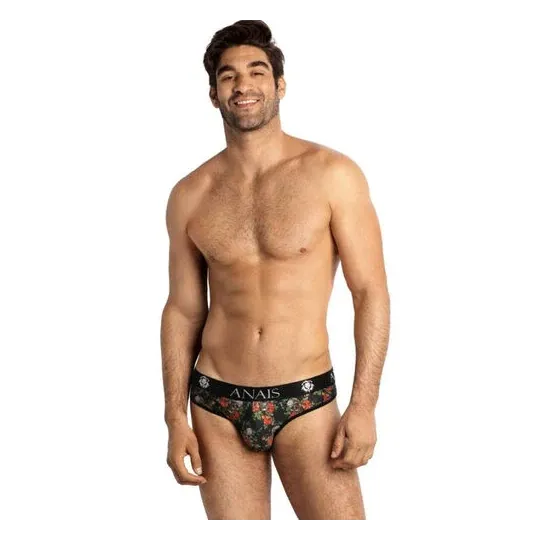 Slip homme Anais Men motif roses et têtes de mort, vue avant, matière douce