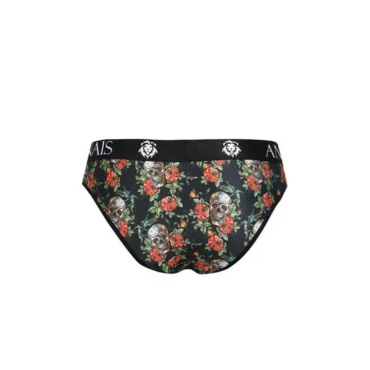 Slip homme Anais Men motif roses et têtes de mort, vue avant, matière douce